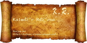 Kalmár Rózsa névjegykártya